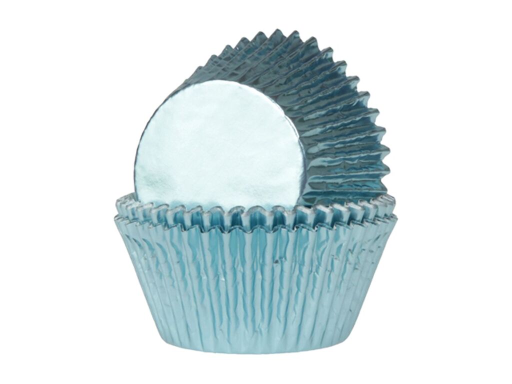 House of Marie Muffinförmchen Folie baby blau 24 Stück