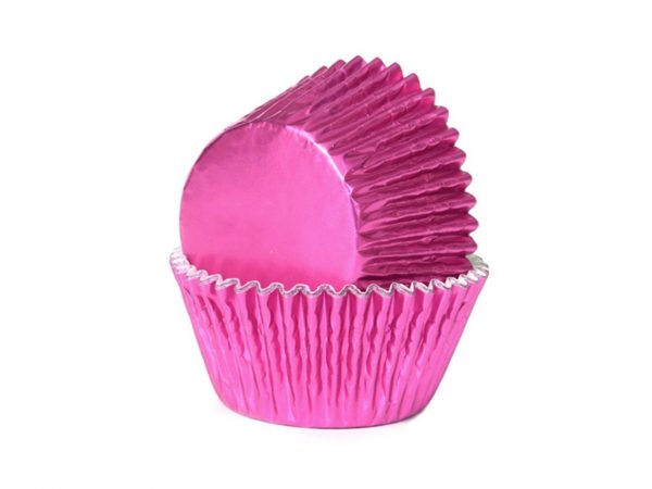 House of Marie Muffinförmchen Folie pink 24 Stück