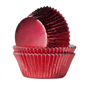 House of Marie Muffinförmchen Folie rot 24 Stück