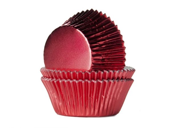House of Marie Muffinförmchen Folie rot 24 Stück