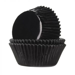 House of Marie Muffinförmchen Folie schwarz 24 Stück