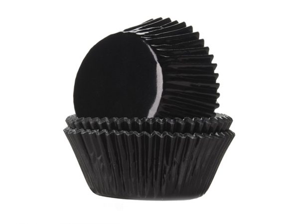 House of Marie Muffinförmchen Folie schwarz 24 Stück