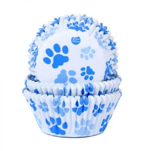 House of Marie Muffinförmchen Pfote blau 50 Stück