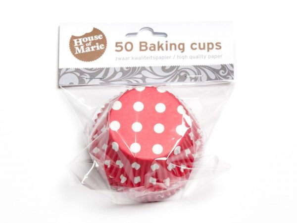 House of Marie Muffinförmchen rot weiße Punkte 50 Stück – Bild 2