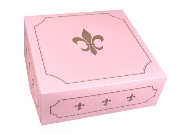 Tortenkarton 32x32x12cm, rosa gold – Bild 2
