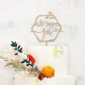 Cake Masters Cake Topper Holz "Wir sagen ja"