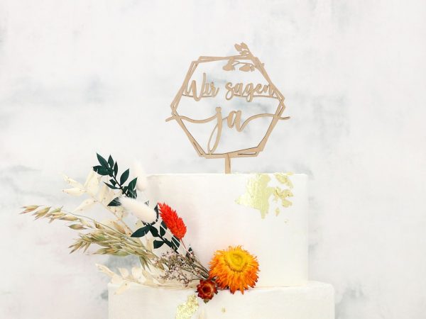 Cake Masters Cake Topper Holz "Wir sagen ja"
