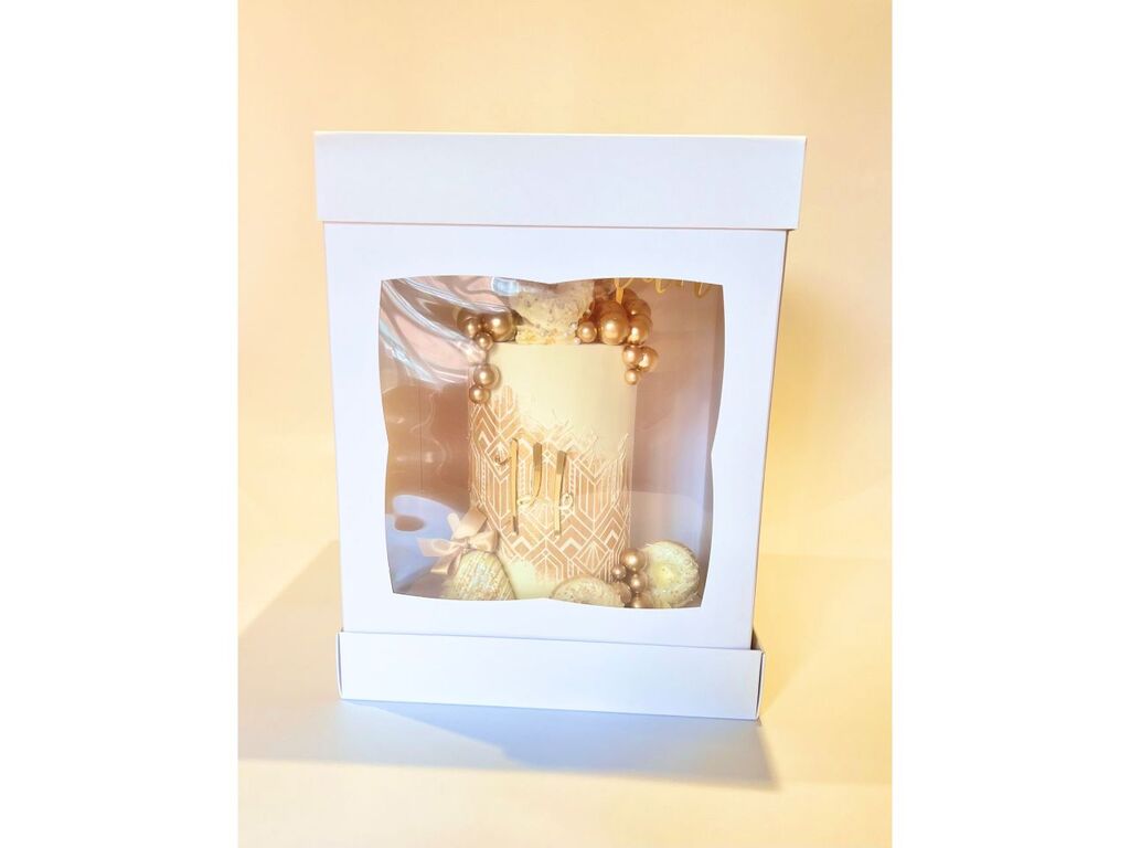 House of Marie Tortenkarton extrahoch 25x25x35,5cm mit Fenster