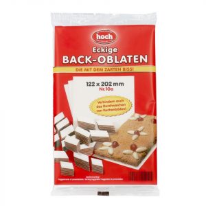 Hoch Back-Oblaten eckig 122x202mm 10 Stück