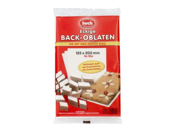 Hoch Back-Oblaten eckig 122x202mm 10 Stück