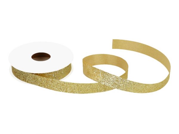 Cake Masters Satinband gold Glitzer 15mm, 5 Meter GREENLINE