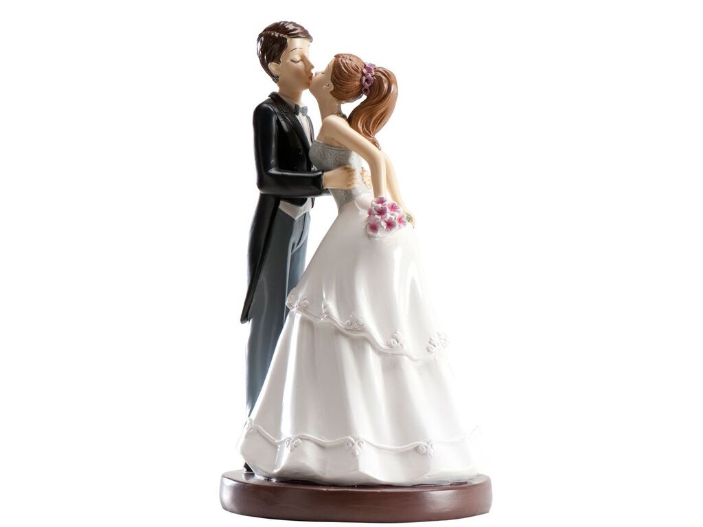 Dekora Tortenaufsatz Hochzeitspaar Kuss, 16cm