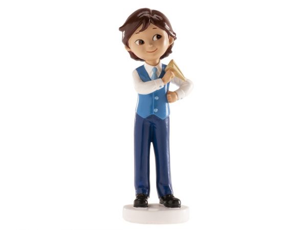 Dekora Tortenaufsatz Kommunion Junge mit Papierflieger, 13cm