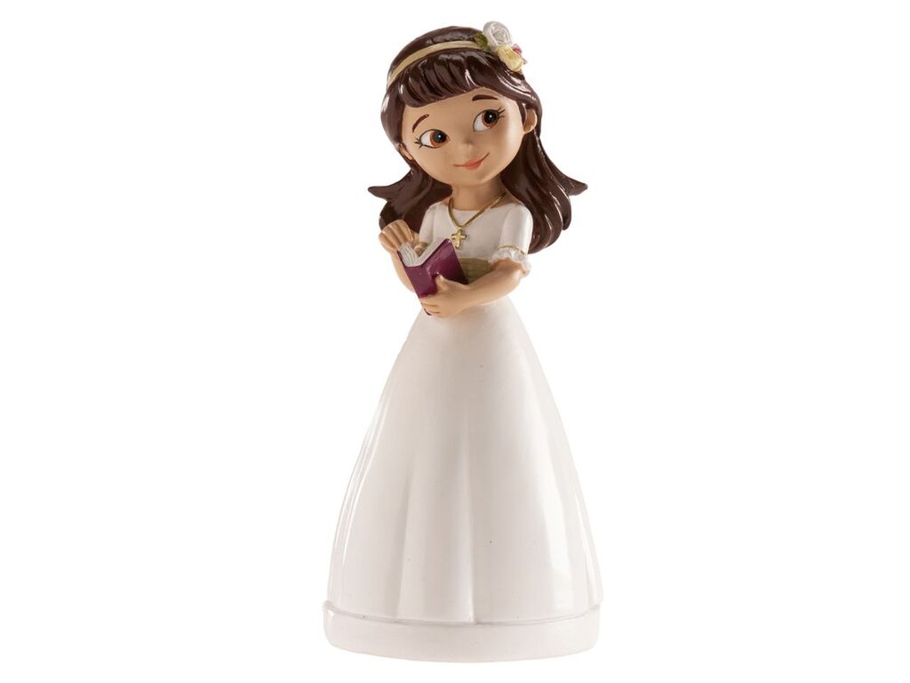 Dekora Tortenaufsatz Kommunion Mädchen mit Diadem, 13cm