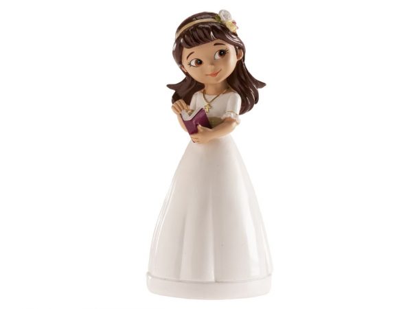 Dekora Tortenaufsatz Kommunion Mädchen mit Diadem, 13cm