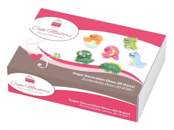 Cake Masters Zuckerdekor Dinos 2D 3x3cm, 6 Stück – Bild 2