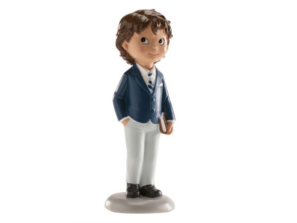 Dekora Tortenaufsatz Kommunion Junge mit Buch, 13cm