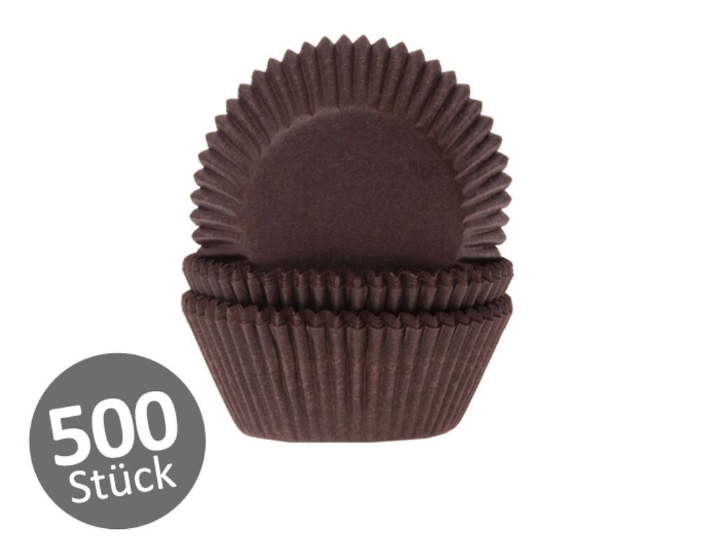 House of Marie Mini-Muffinförmchen braun 500 Stück
