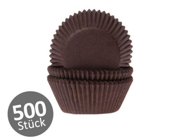 House of Marie Mini-Muffinförmchen braun 500 Stück