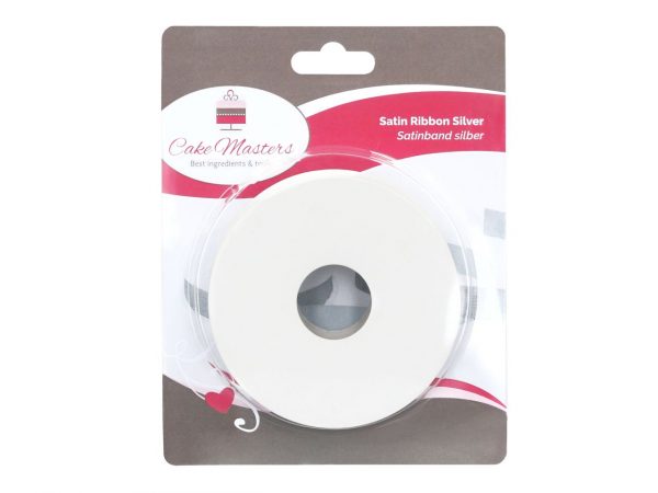 Cake Masters Satinband silber 17mm, 5 Meter – Bild 2
