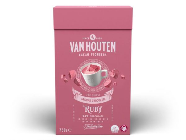 Van Houten Trinkschokolade Ruby, 1kg – Bild 2